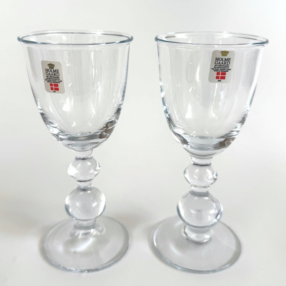 Vintage Holmegaard Charlotte Amalie White Wine Glasses Per Lütken Denmark Set 2